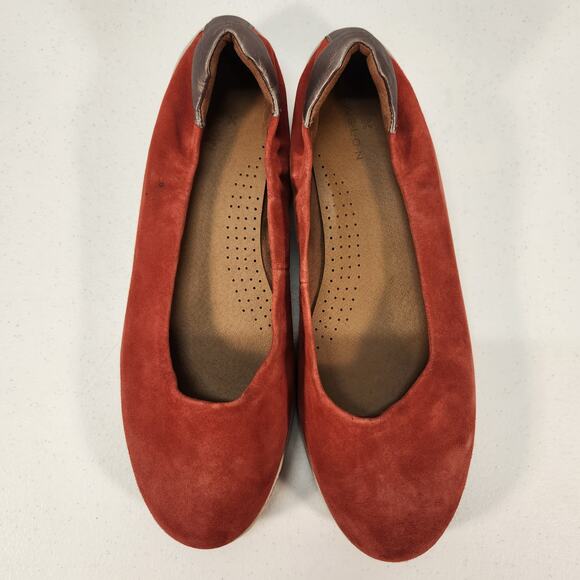 Caslon Bella Leather Suede Ballet Slip-On Flat Preppy Burgundy Women's Size 8.5M - Picture 2 of 13